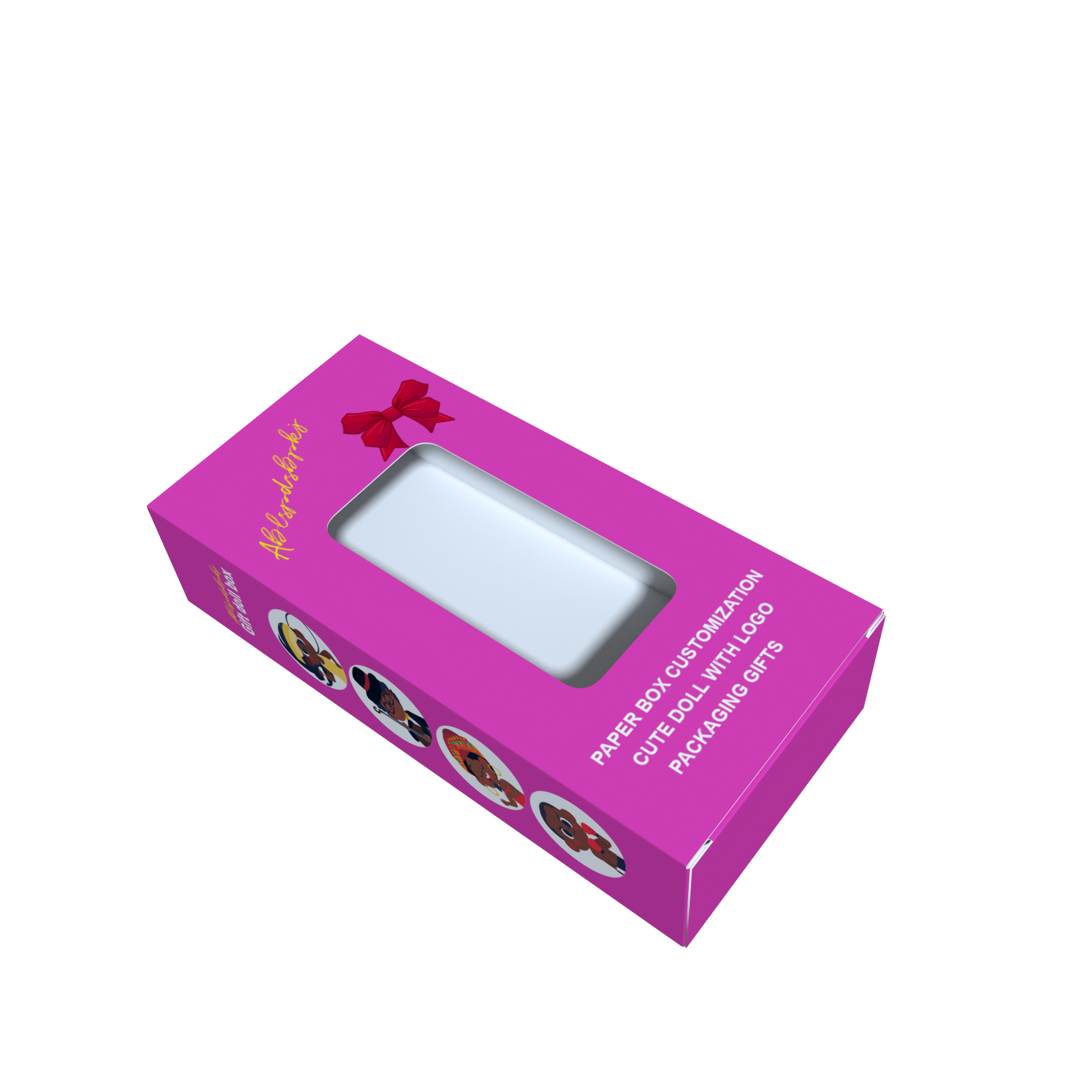 Children'S Toys Double Insert Box Custom Logo Exquisite Toy Doll Gift Box Girl Cartoon Doll Window Packaging Paper Box
