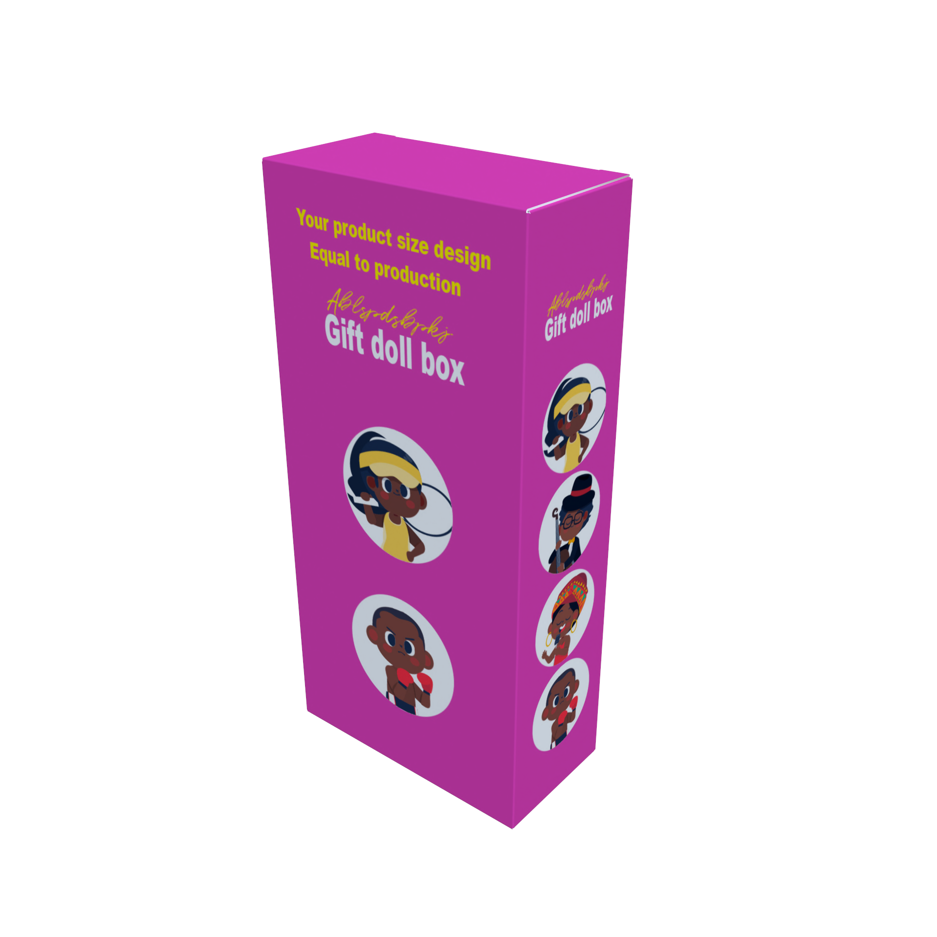 Children'S Toys Double Insert Box Custom Logo Exquisite Toy Doll Gift Box Girl Cartoon Doll Window Packaging Paper Box