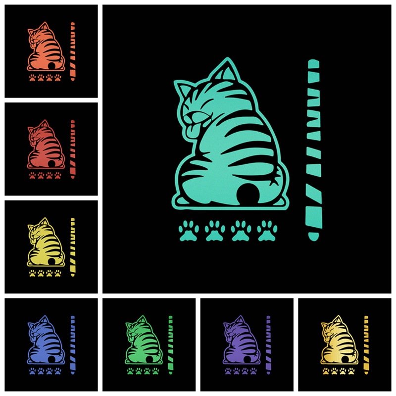 Car Window Decal Signs Funny Stickers Adhesive Personalised Custom Cat Moving Tail Reflective wiper sticker Car Vinyl label