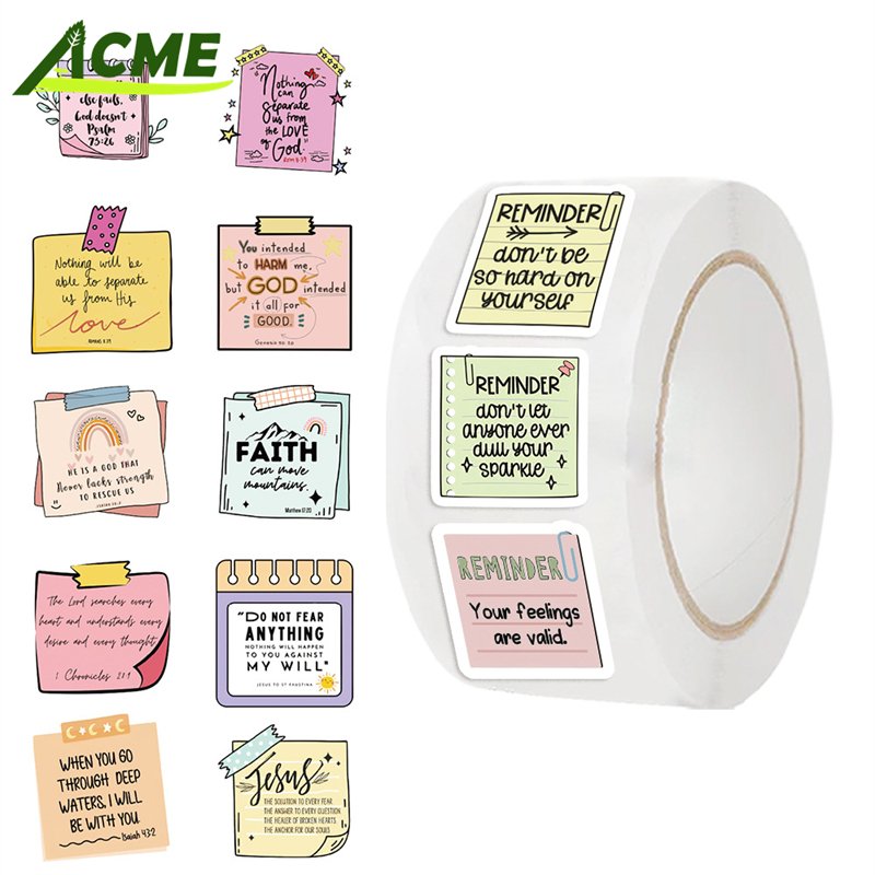 500pcs Inspirational Self Affirmation PVC Sticker Roll Teacher Rewards Water Cup Decorative Waterproof Labels for Children