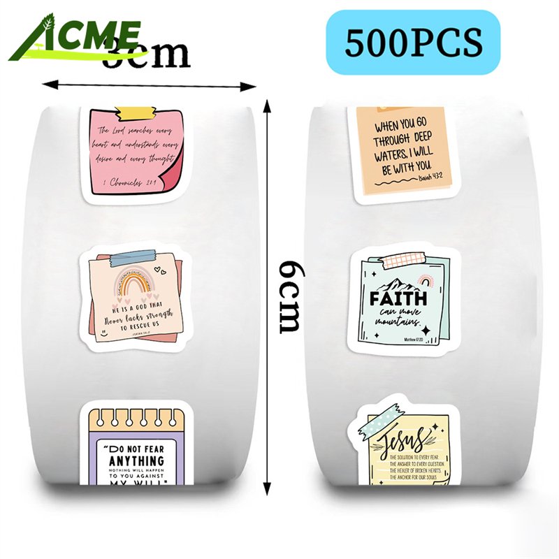 500pcs Inspirational Self Affirmation PVC Sticker Roll Teacher Rewards Water Cup Decorative Waterproof Labels for Children