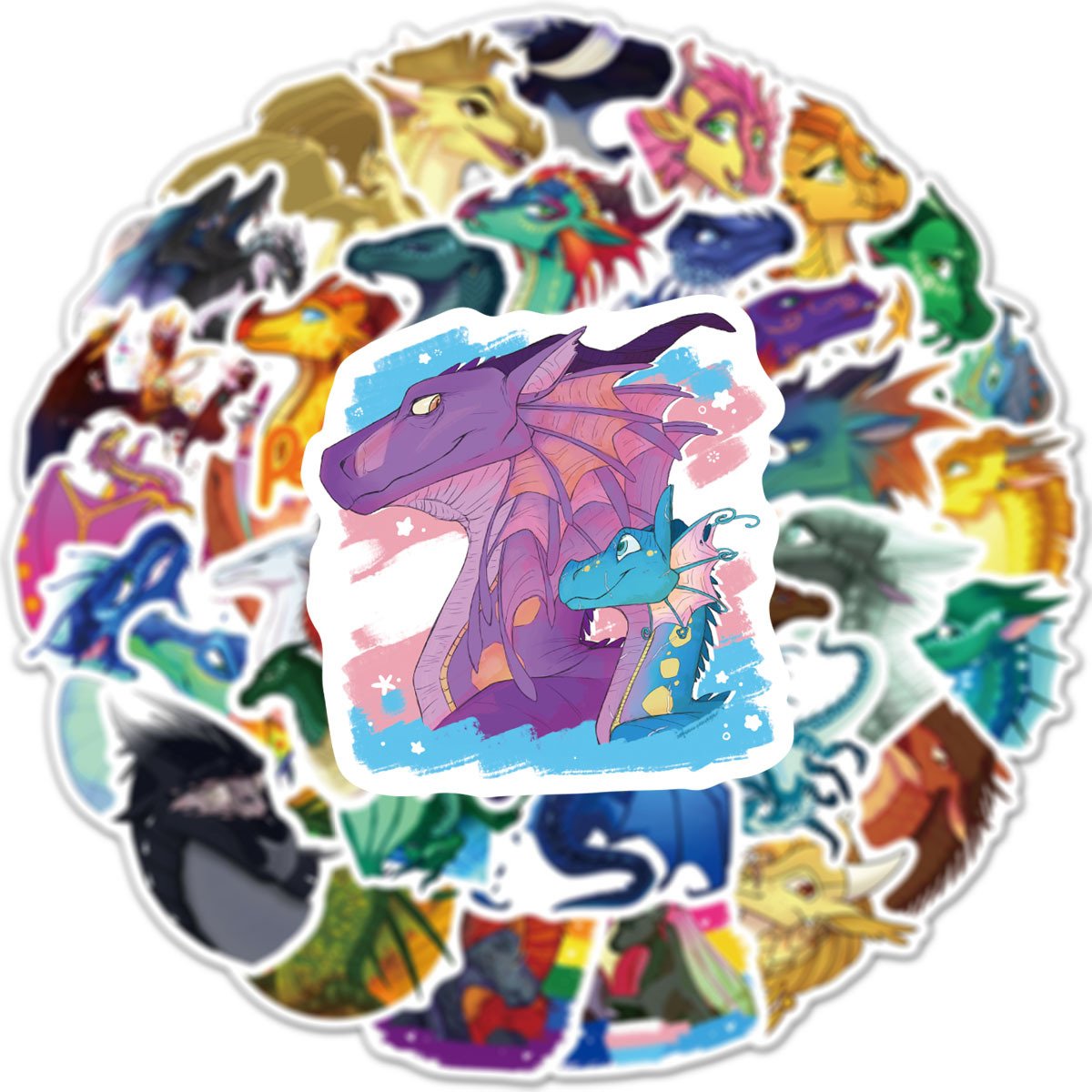 Wholesales die cut waterproof Wings of Fire Cartoon sticker cute kawaii anime decals die cut laptop window bumper car sticker