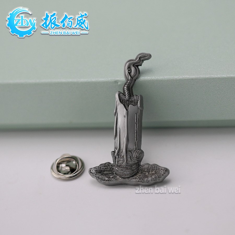 Cheap custom shaped antique tin 3D three-dimensional metal memorial brooch custom vintage brass 3D metal enamel pin