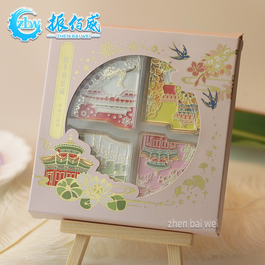 Forbidden City Four Seasons Splicing 3D Soft Enamel Magnetic Refrigerator Stickers Customized Metal Refrigerator Stickers