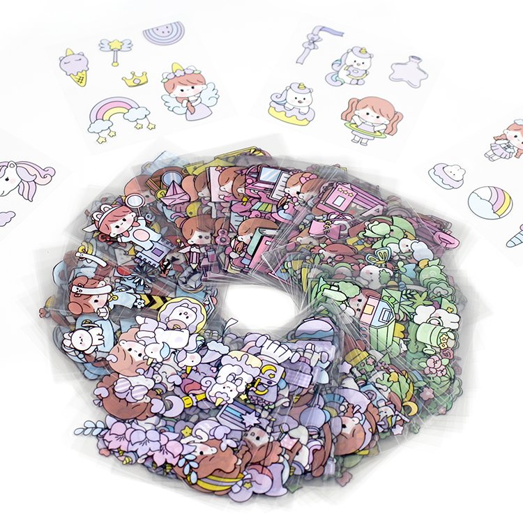Cute Decoration Cartoon Sticker,custom waterproof vinyl sticker sheets for kids