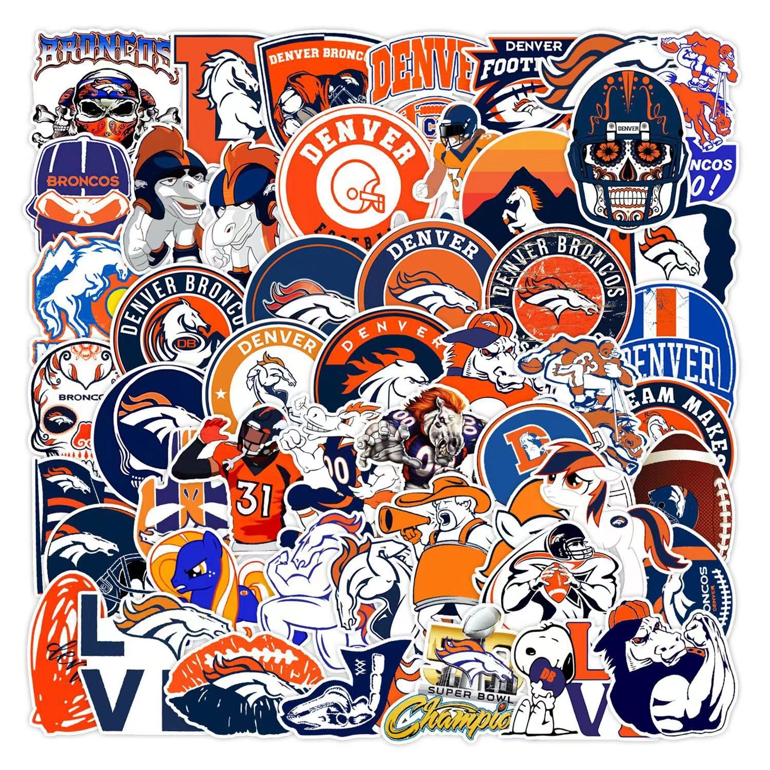 Cartoon American Football 50pcs Buffalo BillsSuitcase Stickers Waterproof Car Stickers Set