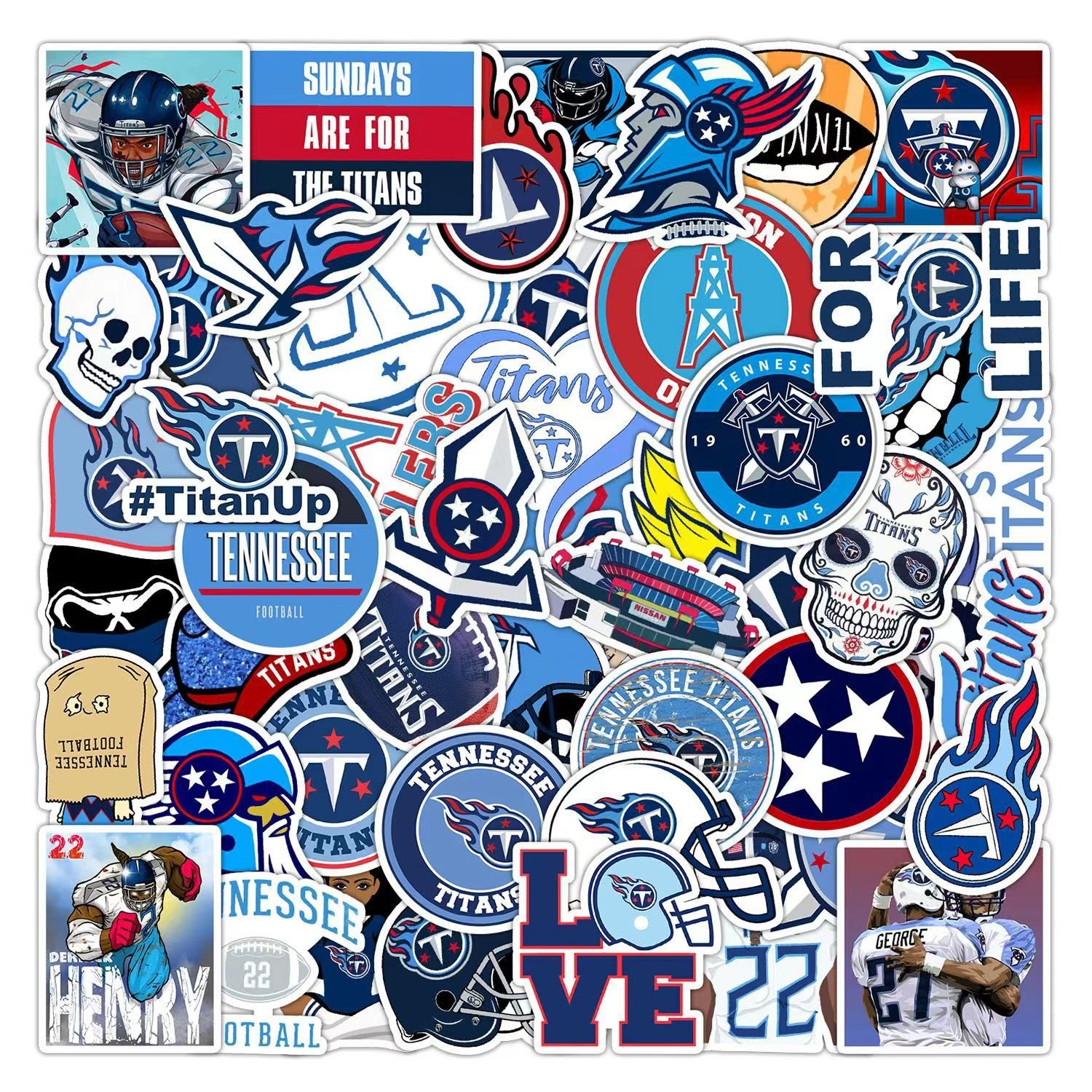 Cartoon American Football 50pcs Buffalo BillsSuitcase Stickers Waterproof Car Stickers Set