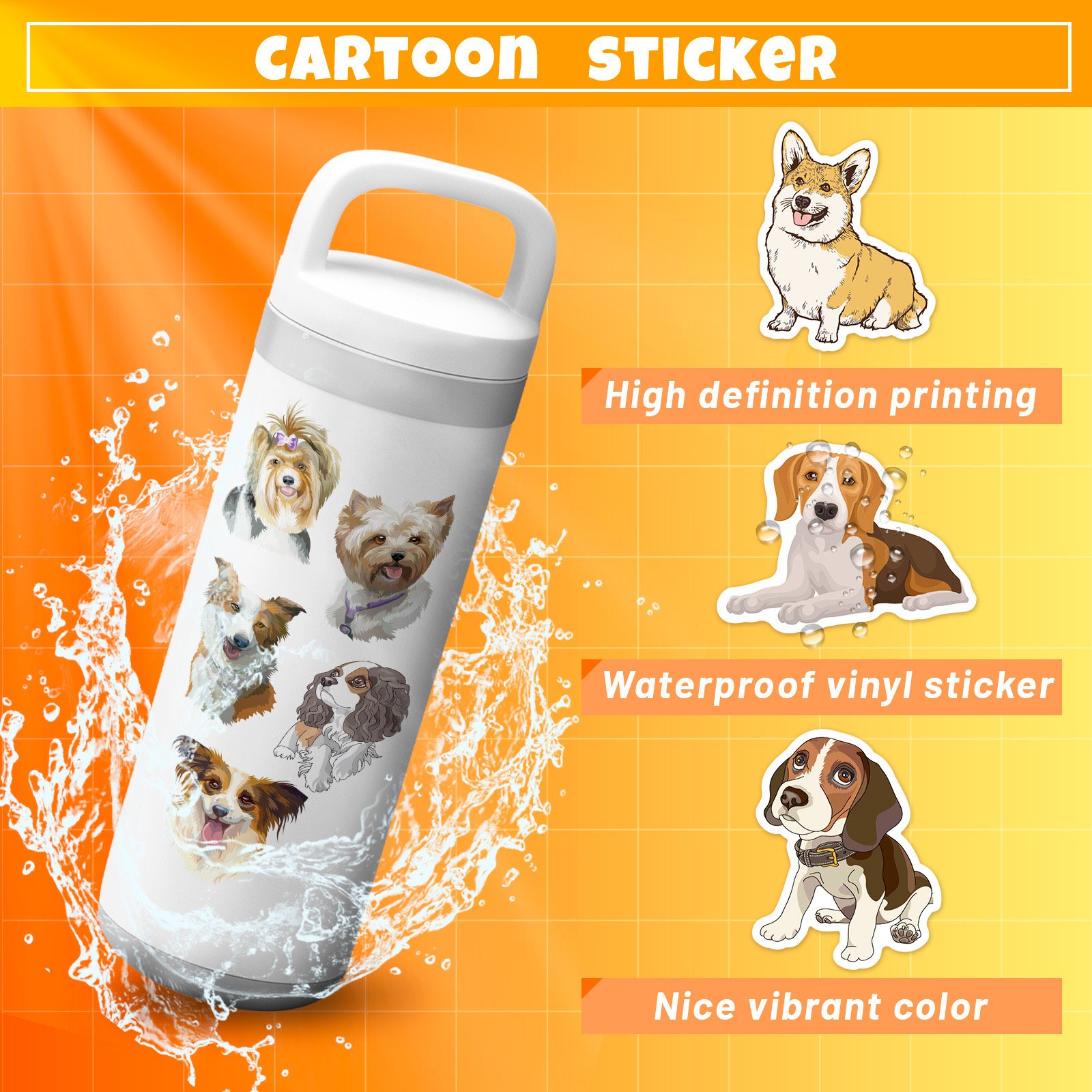 50pcs Sell The black dog graffiti stickers packs for car motorcycle suitcase guitar notebook wholesale