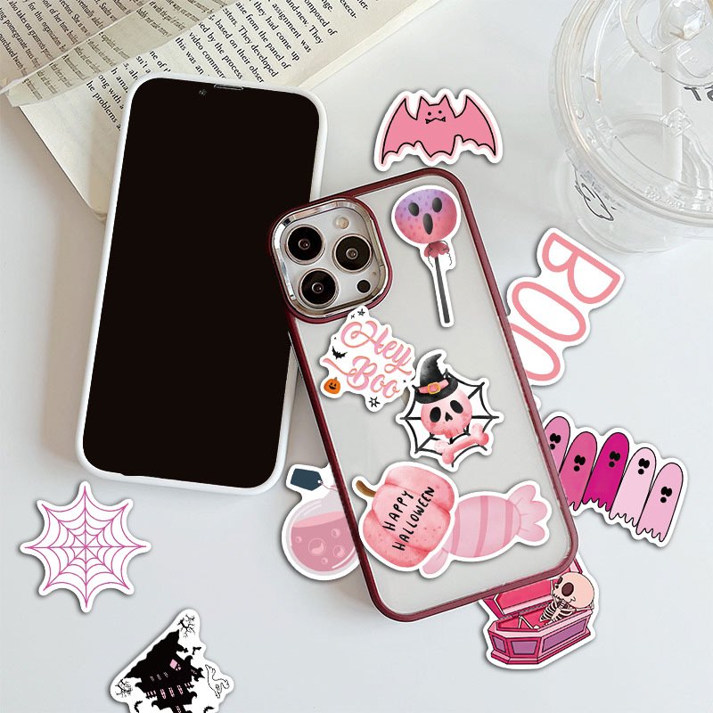 50 pink Halloween graffiti stickers decorate guitar notebook luggage DIY waterproof cartoon stickers decorative stickers
