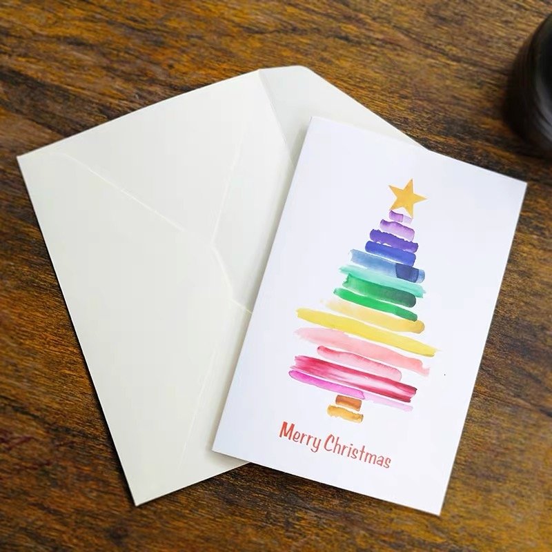 Vintage Christmas Greeting Card Handmade Merry Christmas Gift Card With Envolpe Custom