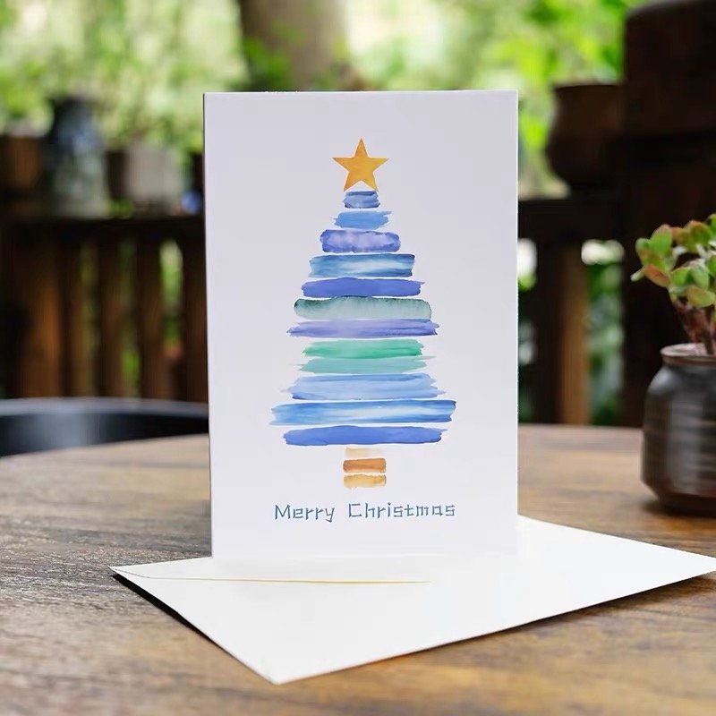 Vintage Christmas Greeting Card Handmade Merry Christmas Gift Card With Envolpe Custom
