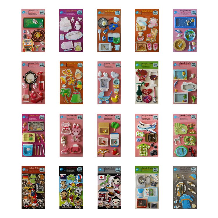 Custom Printing Cute Decoration Cartoon Embossed Die Cut Eva Foam 3D Adhesive Puffy Stickers For Kids
