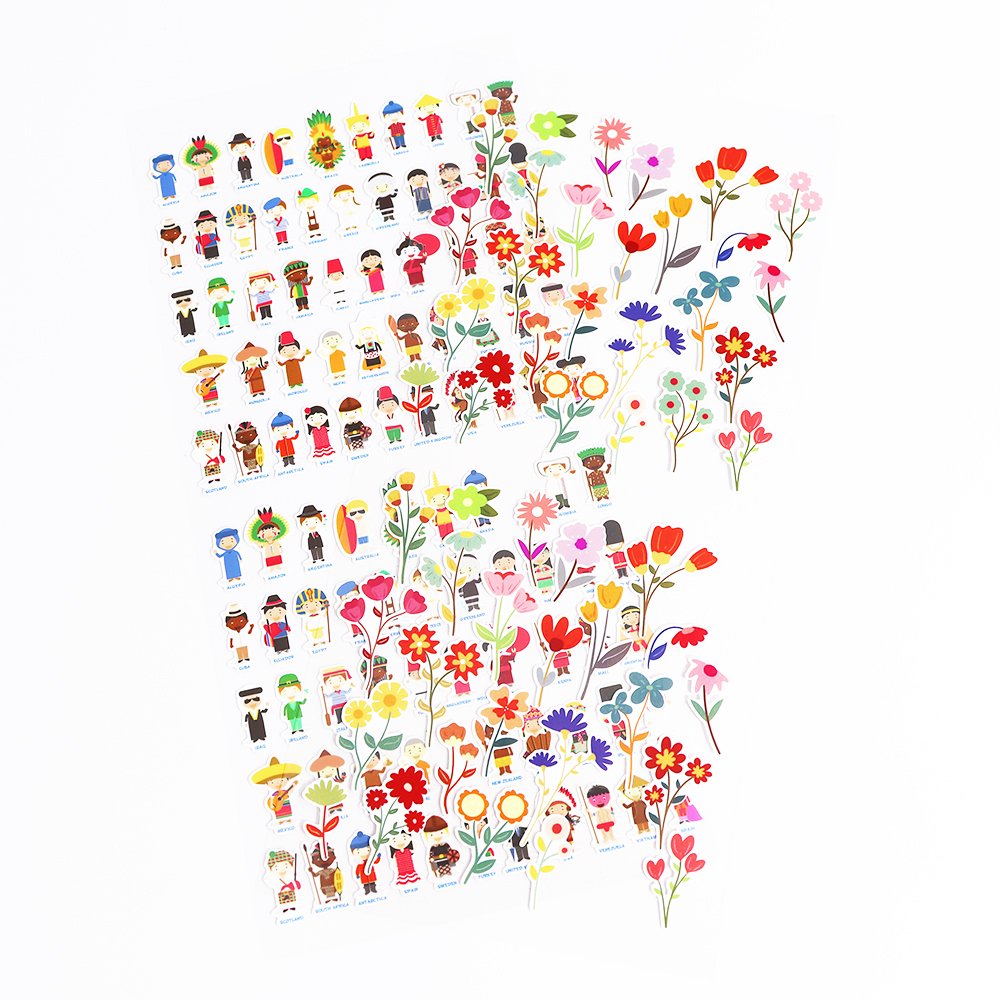 Custom Bopp Cute White Pet Label Sheets Decorative Cartoon Waterproof Kiss Cut stickers
