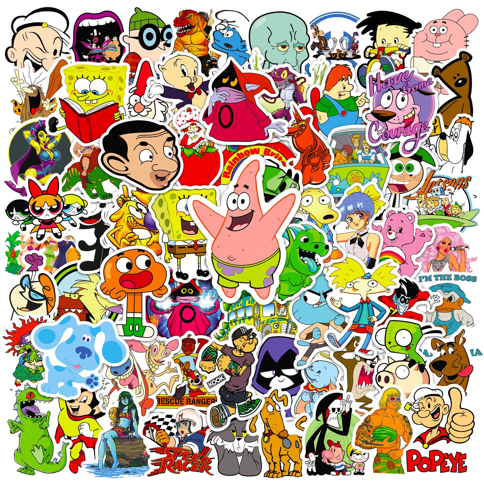 100pcs 80 90 classic European and American anime collection graffiti stickers car water cup waterproof stickers