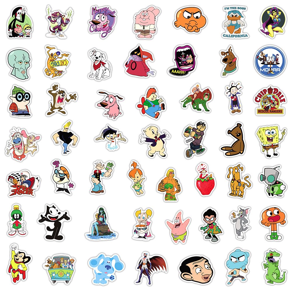 100pcs 80 90 classic European and American anime collection graffiti stickers car water cup waterproof stickers