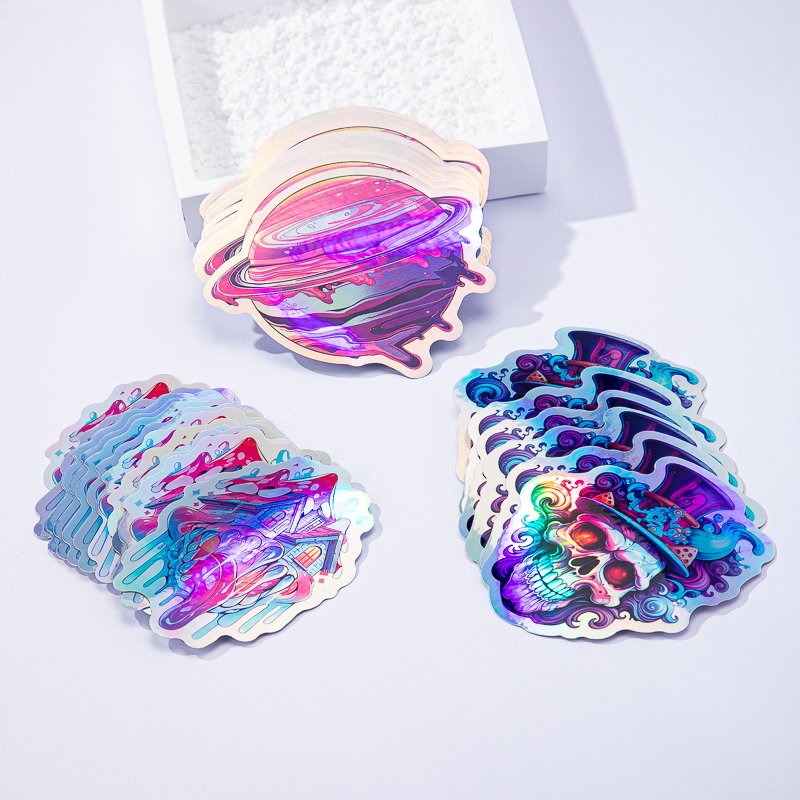 New Arrival Custom Design Sticker Holographic Waterproof Digital Printing Glitter Stickers Design Rainbow Holographic Sticker