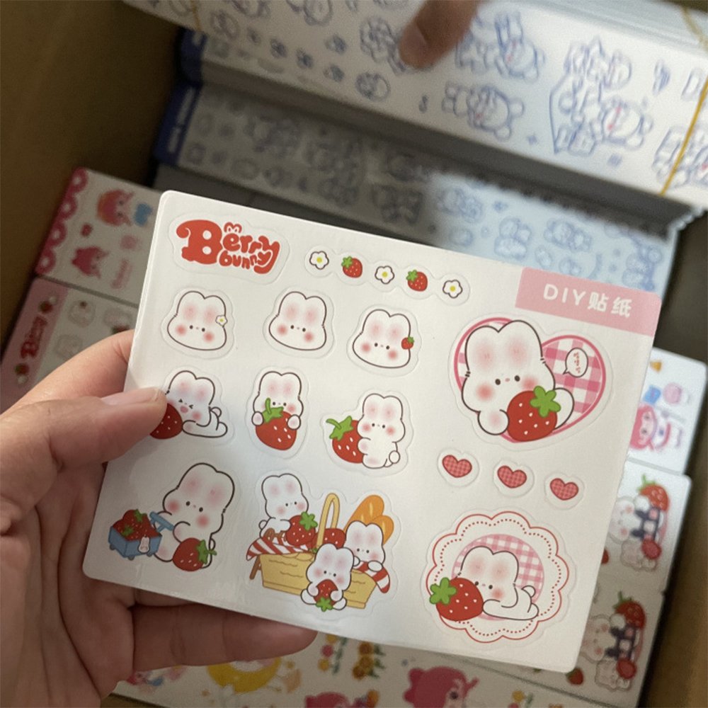 Customized Bulk PVC Decals Stickers Cartoon Shaped Full and Half Cut DIY Adhesive Films Plastic Material