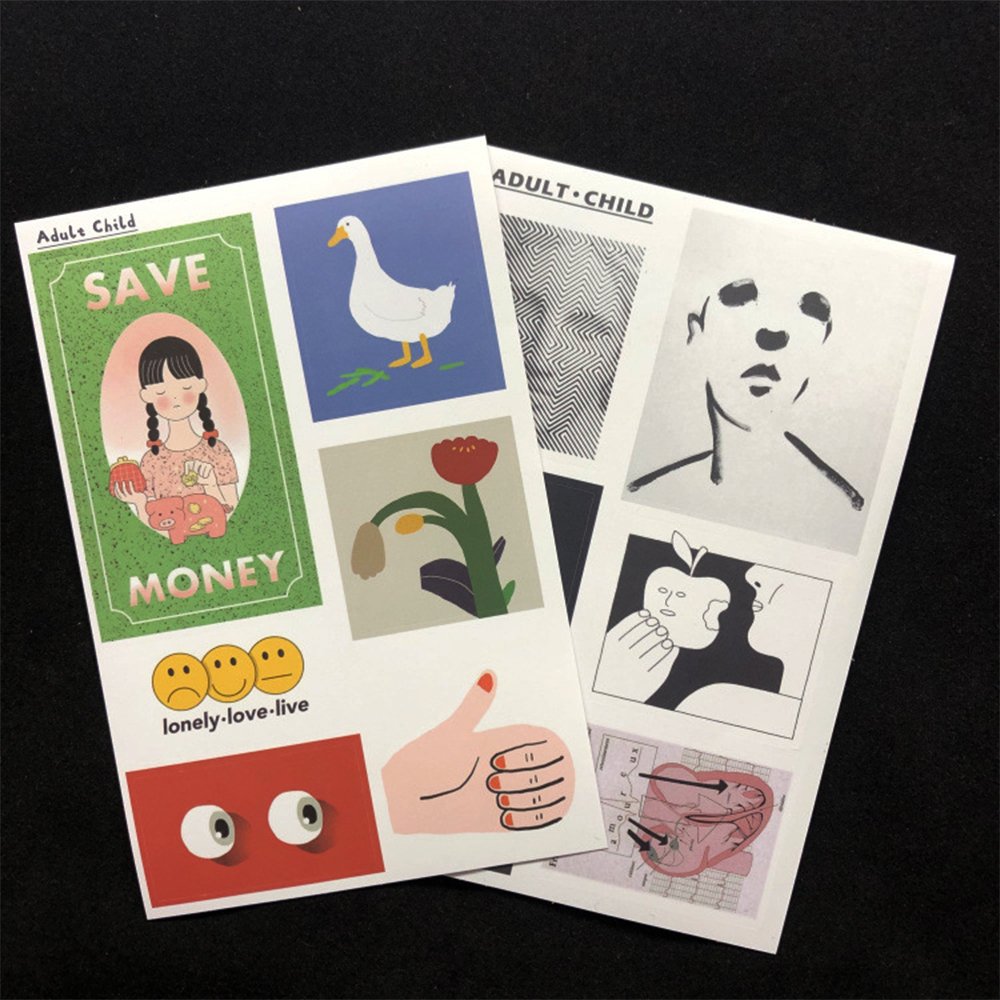 Customized Bulk PVC Decals Stickers Cartoon Shaped Full and Half Cut DIY Adhesive Films Plastic Material