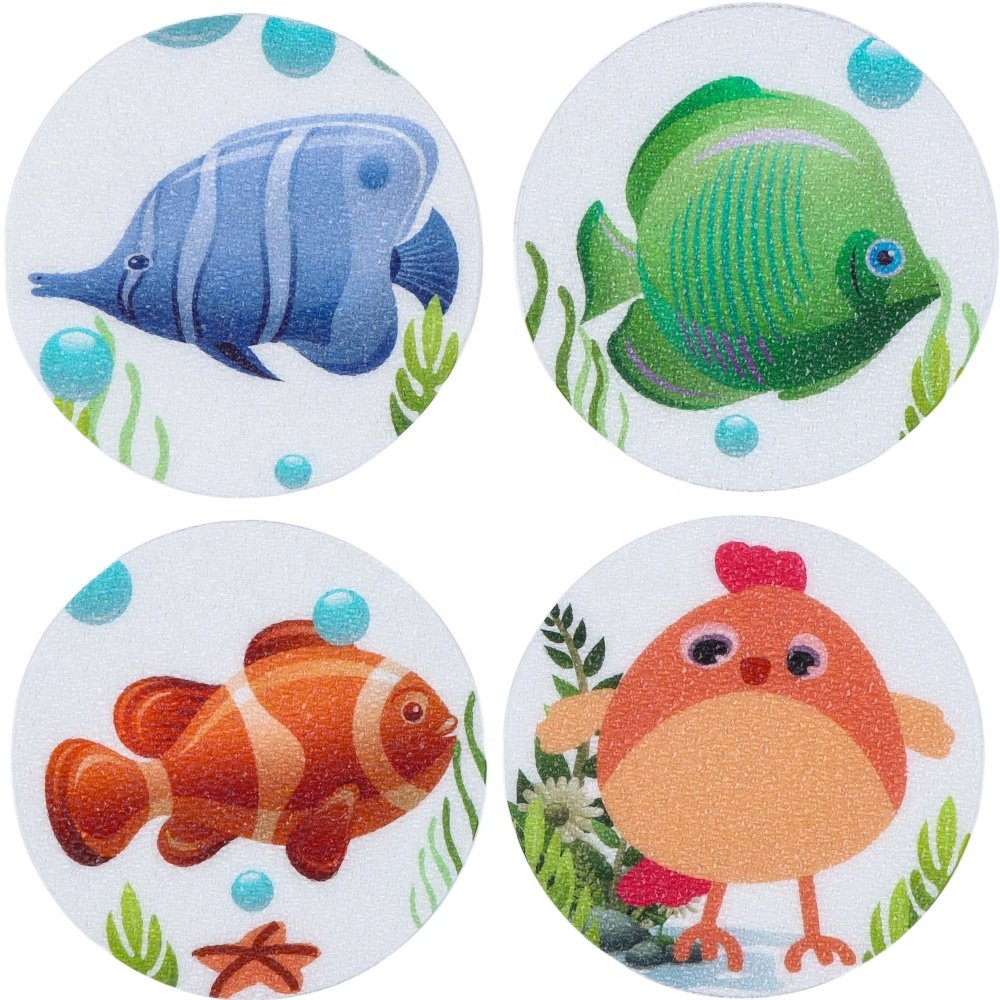 Cute cartoon pattern PEVA waterproof self-adhesive wear-resistant anti-slip bathtub sticker