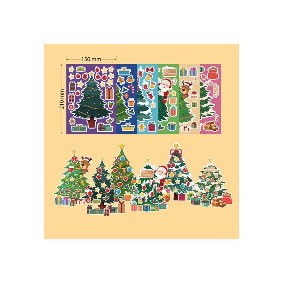 Christmas DIY stickers Christmas tree puzzle stickers Paper cartoon sticker