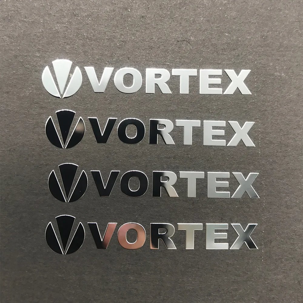 Custom printing vinyl Metallic Letters Labels Gold Nickel 3d Logo Transfer Embossed Decals Metal Stickers with Adhesive