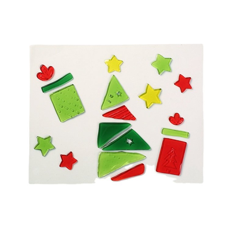 Cute Kids Cartoon Christmas Trees Custom Decorative Gel Stickers