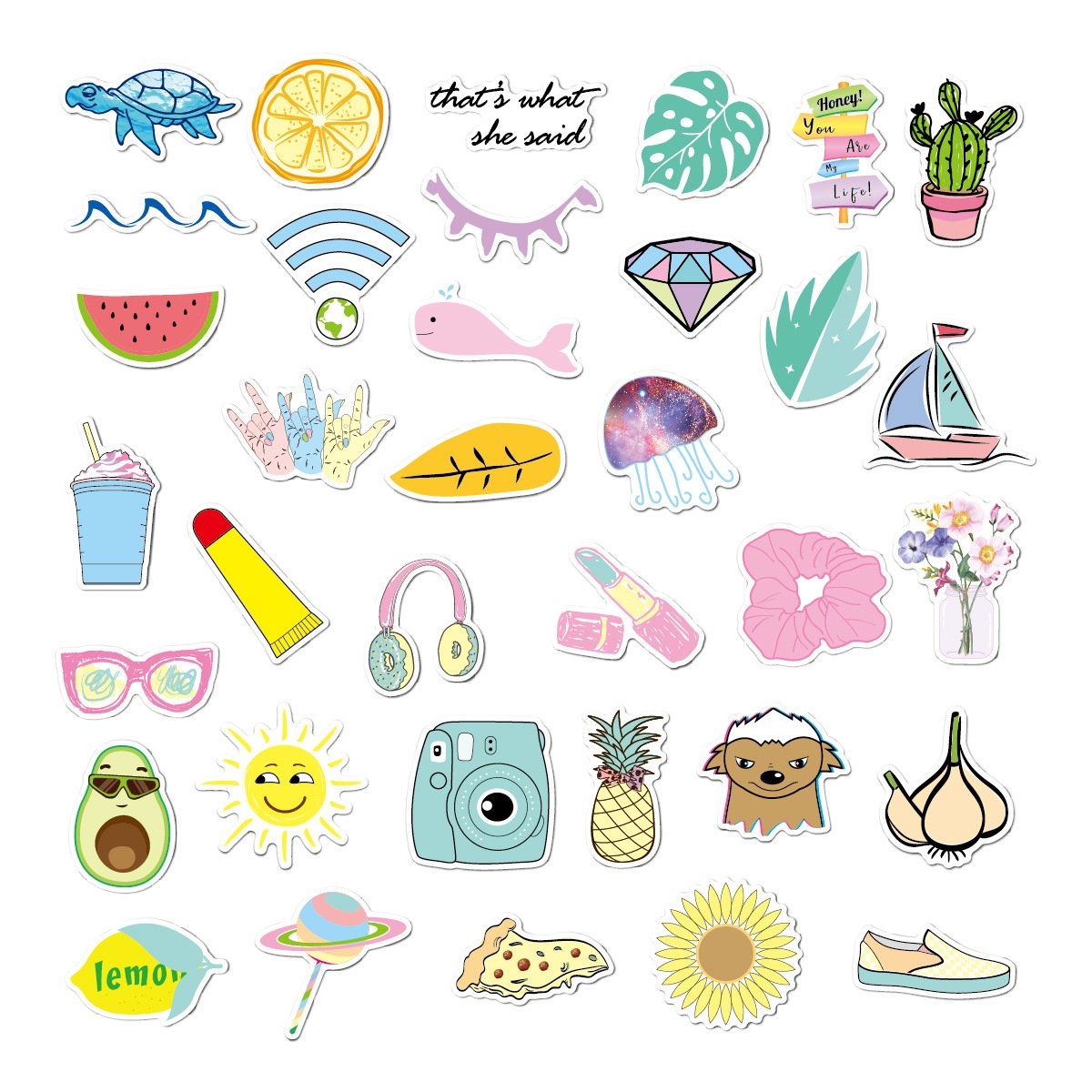 VSCO Vinyl Stickers Girl Essential Stuff for Water Bottles Stickers Suitable for Luggage Laptop Trendy Stickers