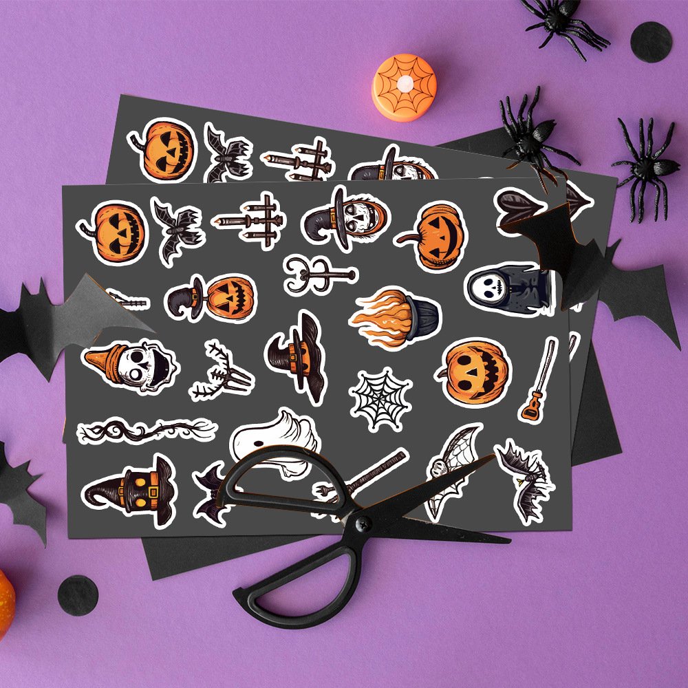 Low Minimum Order Quantity Horror Skull Sticker Cartoon Sticker Diy Decoration Suitcase Suitcase Notebook Waterproof Sticker