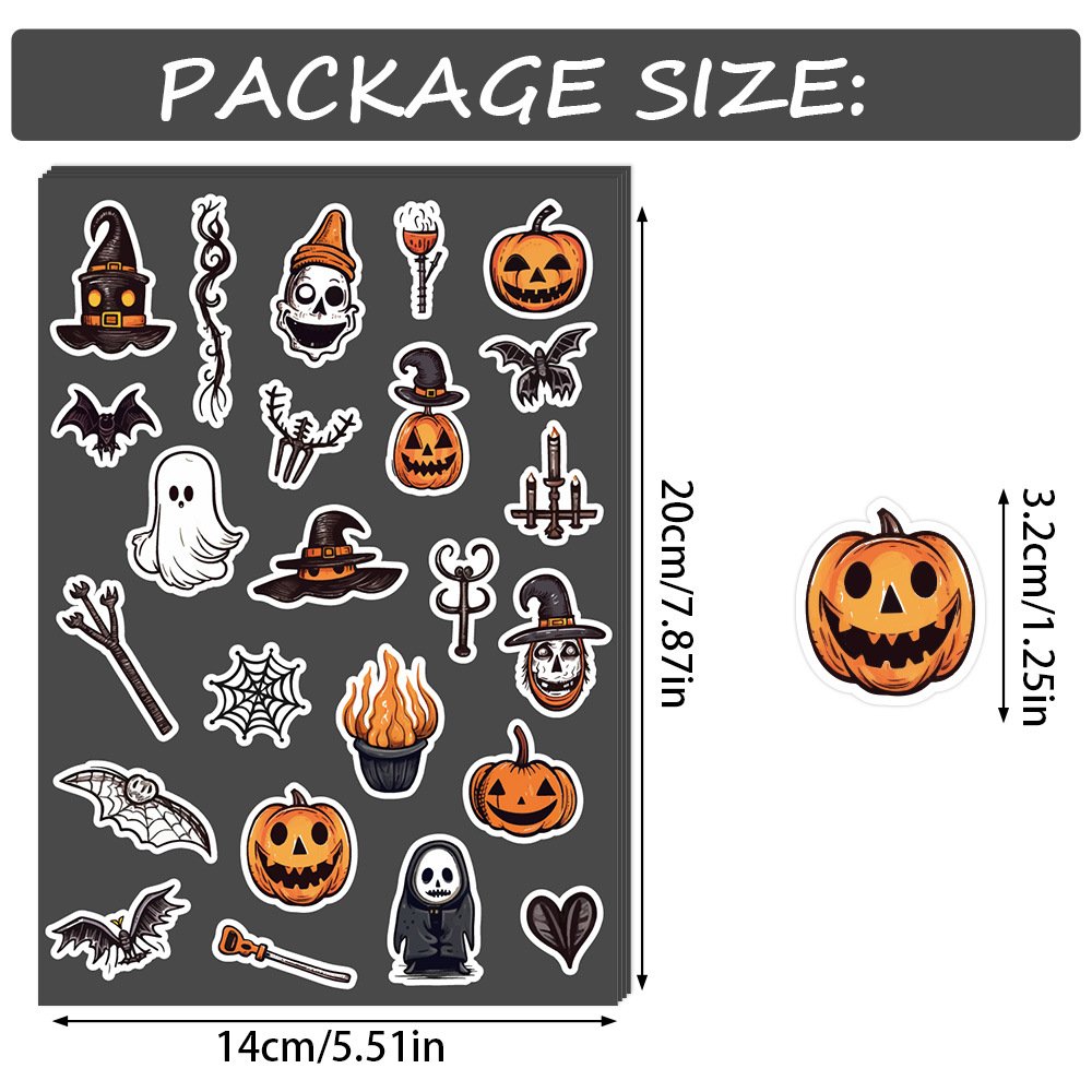 Low Minimum Order Quantity Horror Skull Sticker Cartoon Sticker Diy Decoration Suitcase Suitcase Notebook Waterproof Sticker