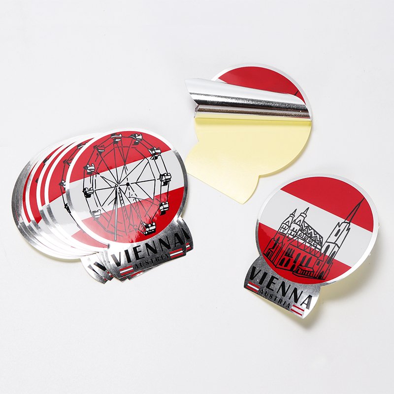 Custom printing adhesive waterproof dumb silver die cut sticker light silver cartoon stickers
