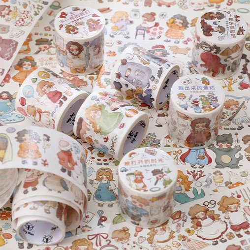 Special Oil Tape Vizina Doll Series Cute Character DIY Material Decoration Decal kawaii stickers and washi tape