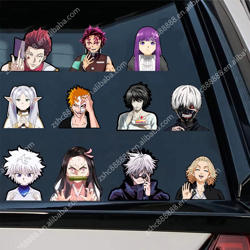 500designs 3D Motion Stickers Hottest Stock Manga Lenticular Waterproof Pieced Car Decals Laptop Wall Decor