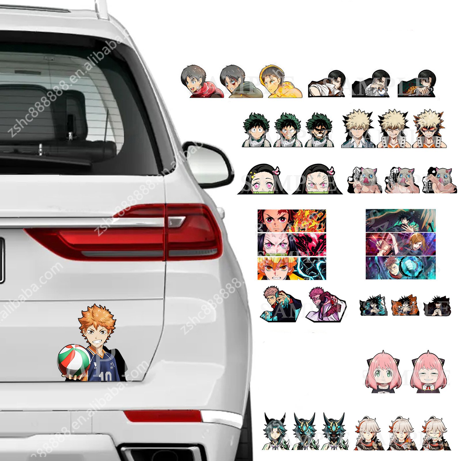 500designs 3D Motion Stickers Hottest Stock Manga Lenticular Waterproof Pieced Car Decals Laptop Wall Decor