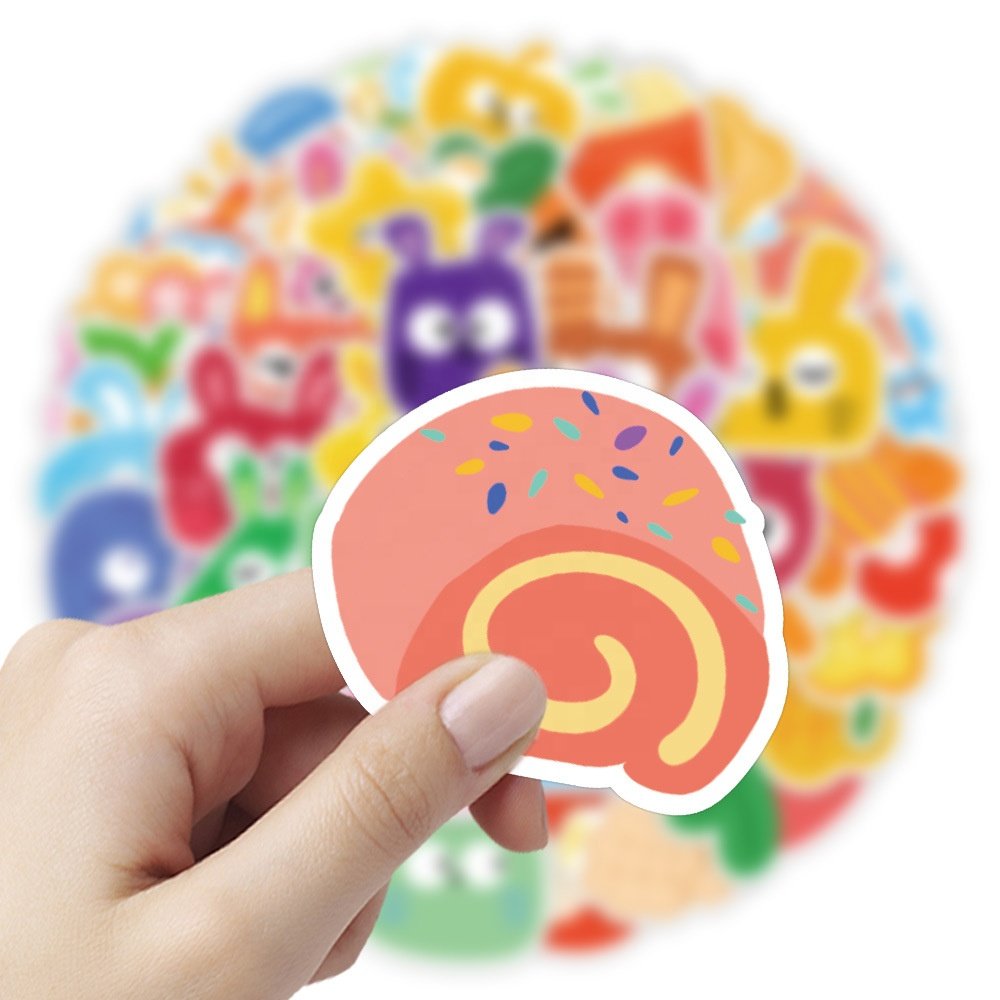 Vi-60pcs die cut vinyl waterproof cute cartoon rabbit graffiti reward sticker pack for kids laptop phone luggage bike guitar