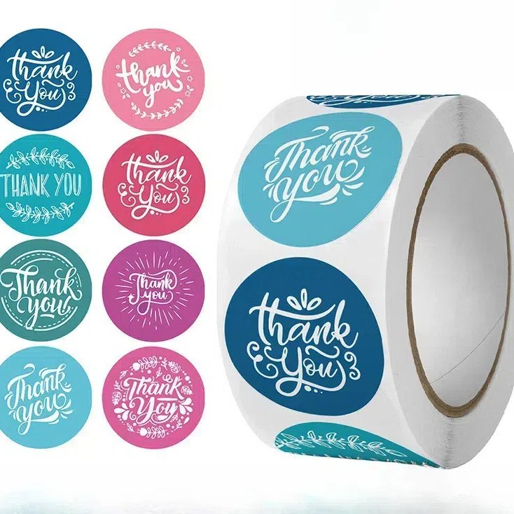 Custom Printed Waterproof Kraft Paper Thank You Sticker, Thank You Sticker Printing