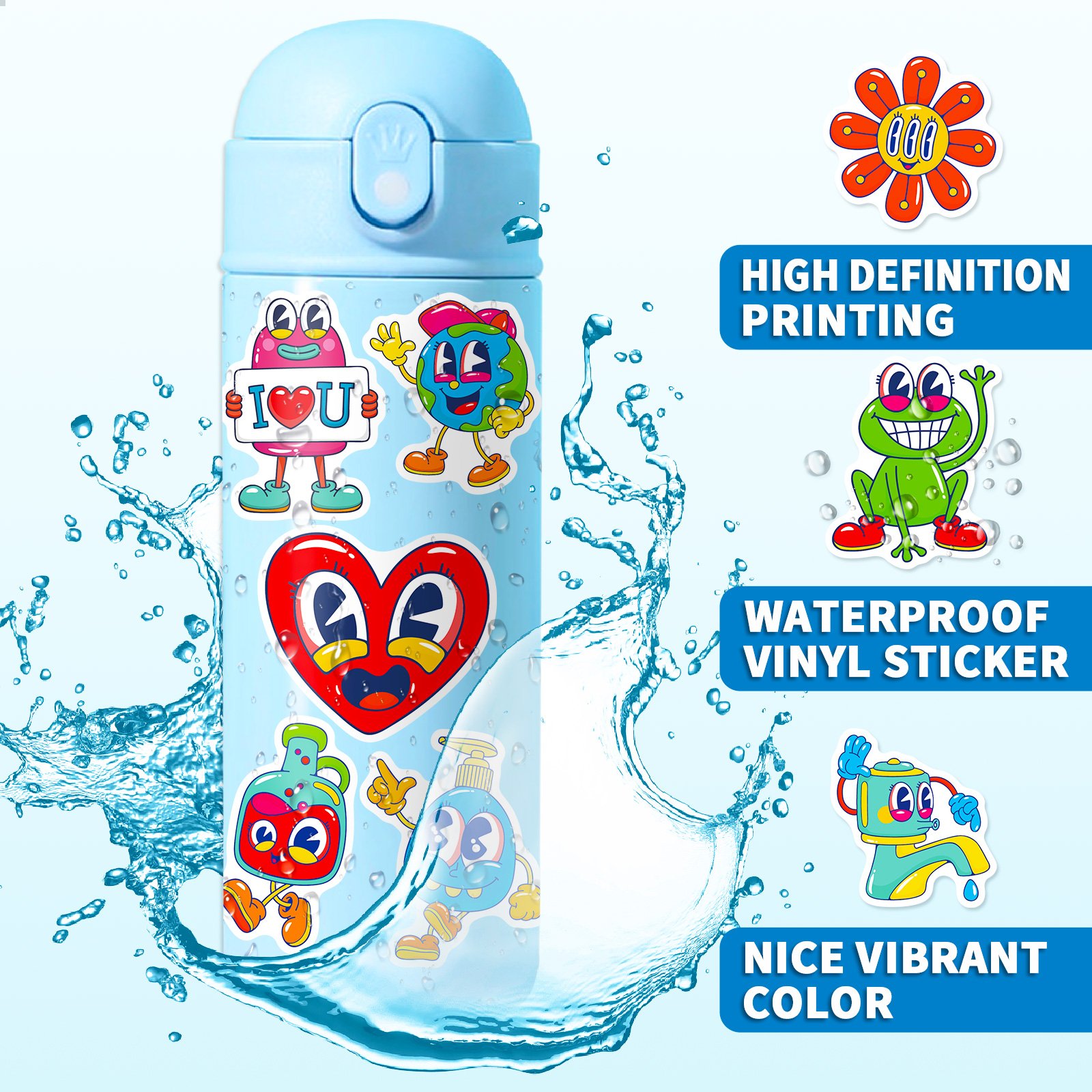50pcs/set creative spoof character kids stickers cartoon for pencil-box laptop luggage bottles decorative water proof stickers
