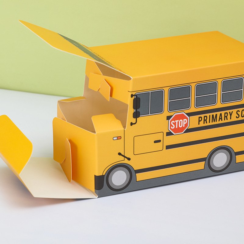 INPACK Custom Wholesale Creative Cartoon Automobile Shaped Folding Toy Gift Packaging Box White Card Color Paper Boxes