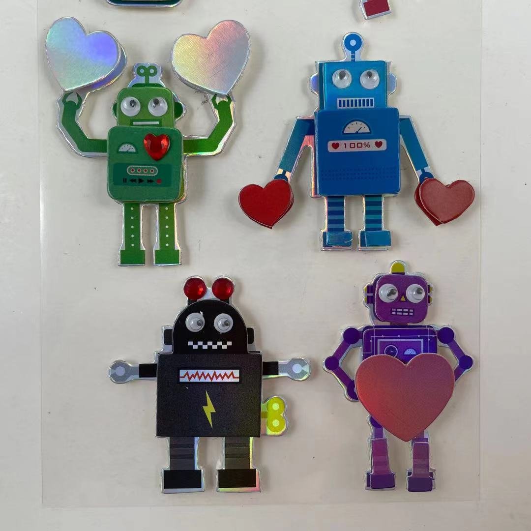 Custom 3D sticker cute cartoon motion paper sticker