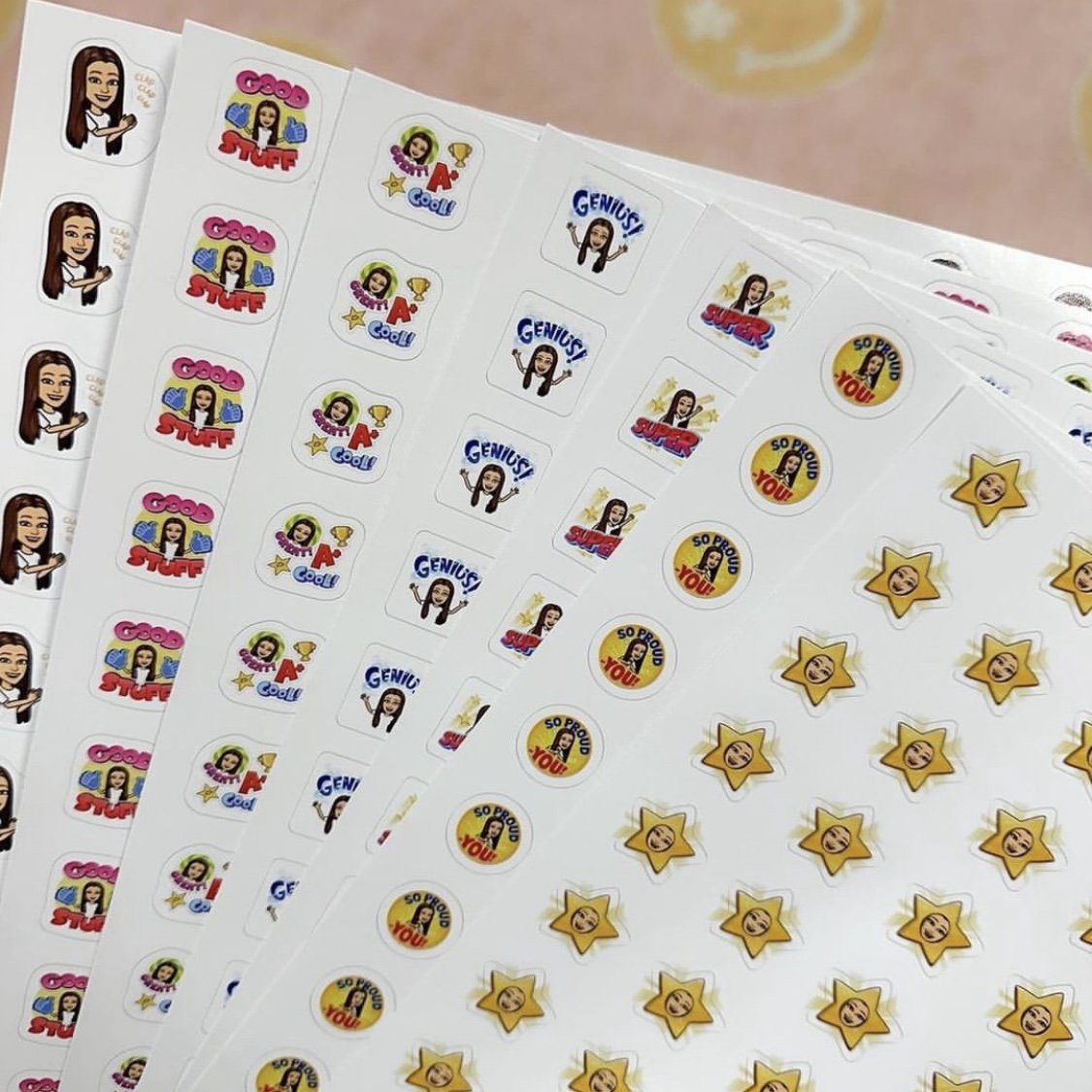 Custom A4 A5 A6 Printing Waterproof Transparent Personalized Clear Sticker Kiss Cut Cartoon Sticker Sheet
