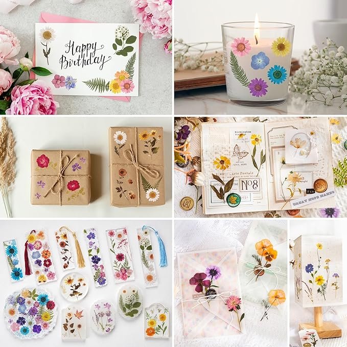 Customization Dried Floral Resin Stickers Decals Botanical Journaling Sticker for Scrapbook Supplies