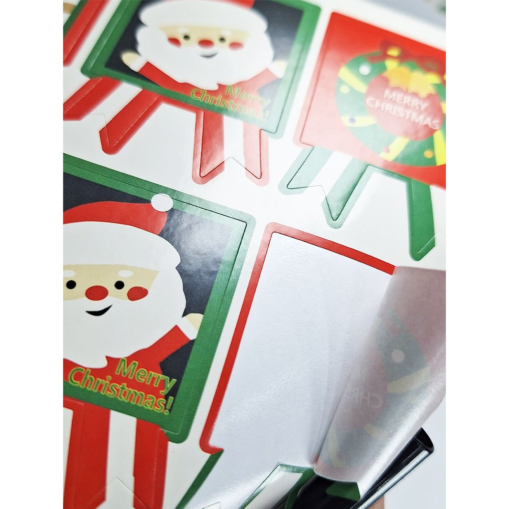 Custom Wholesale Glossy Animal Cartoon Stamps Self-Adhesive Label Christmas Stickers