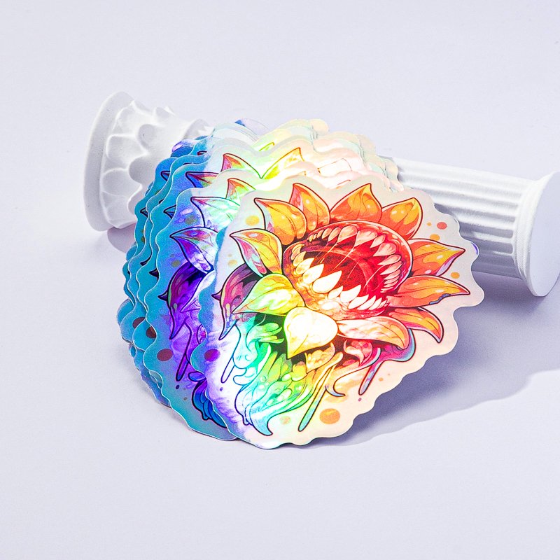 Custom Waterproof Adhesive Reflective Stickers Holographic Digital Printing Logo Label Vinyl Rainbow Hologram Sticker