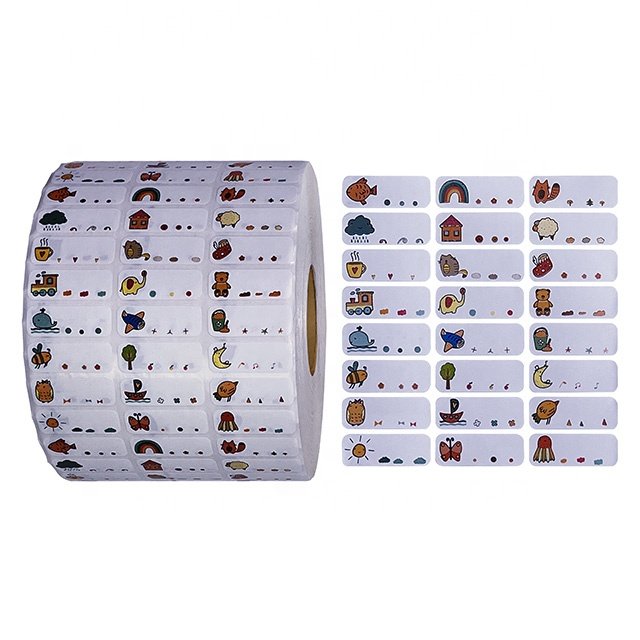 Cartoon Tags Labels Animal Date Sticker Waterproof Write On for School Cup Pencil Baby Bottle Printable Name Stickers