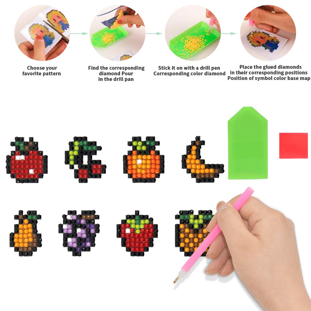 New hot selling children's fruit diamond painting 5d free paste DIY diamond sticker dot diamond sticker