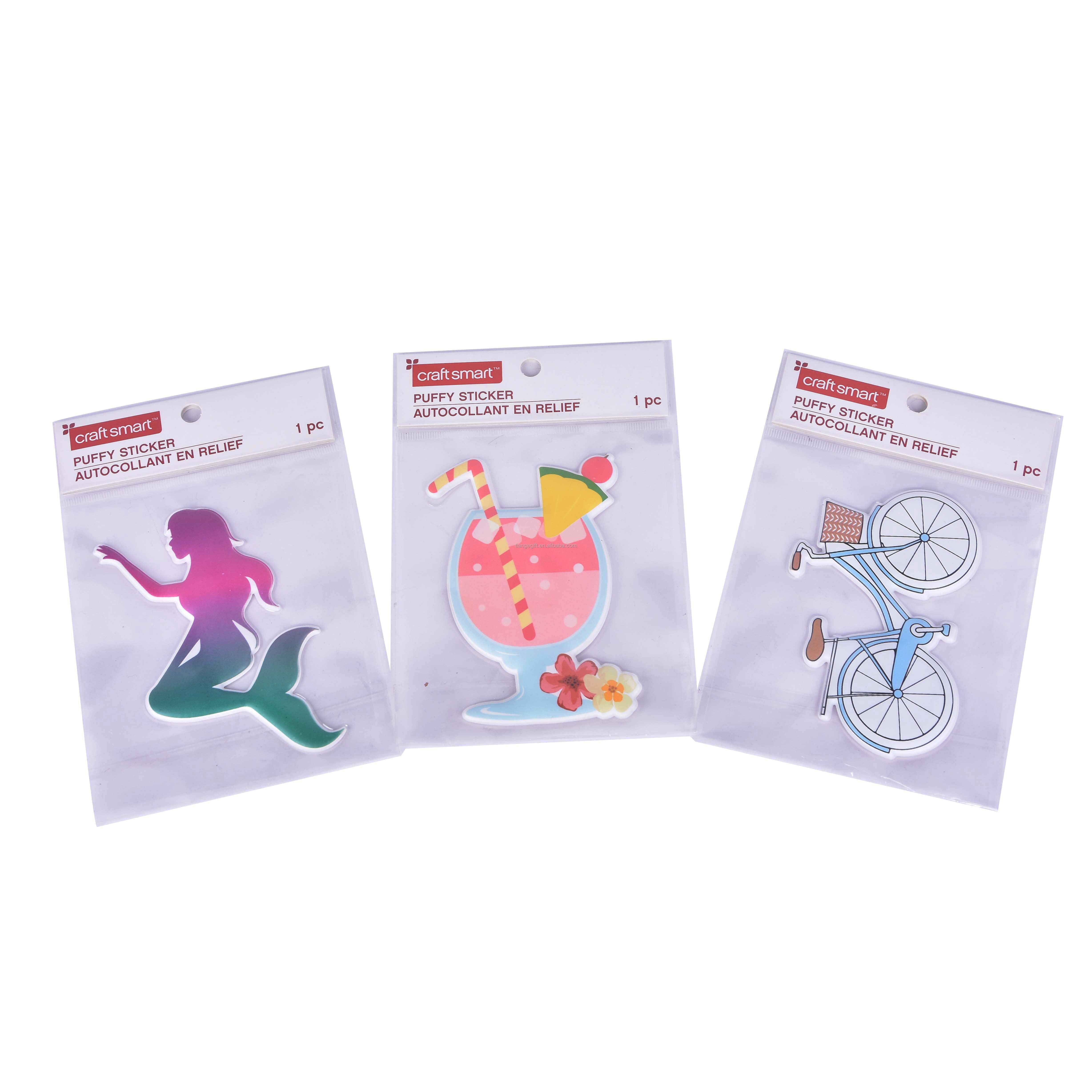 Custom Scrapbooking Stickers Decorative Cartoon Sponge Bubble Eva 3D Foam Puffy Stickers for Kids