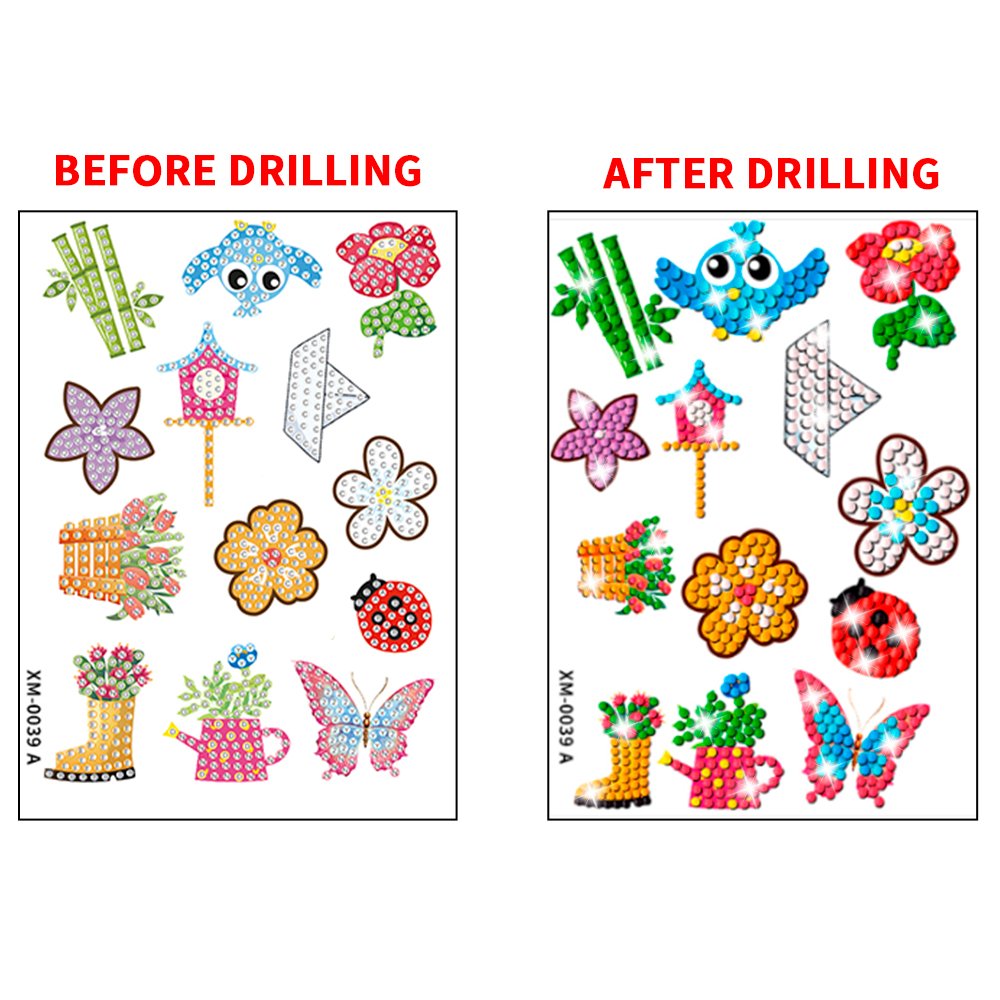 5D DIY Diamond Painting Stickers Cartoon Art Set Beginner Mosaic Stickers Digital Set Children's Crafts 24 Pattern Set