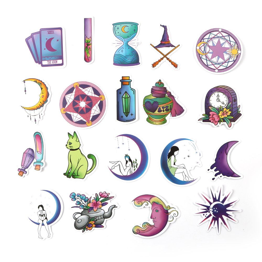 Cute Holographic Cartoon Vinyl Decorative Sticker For Refrigerator Luggage Case Skateboard Laptop Cellphone 50Pcs Per Pp Bag