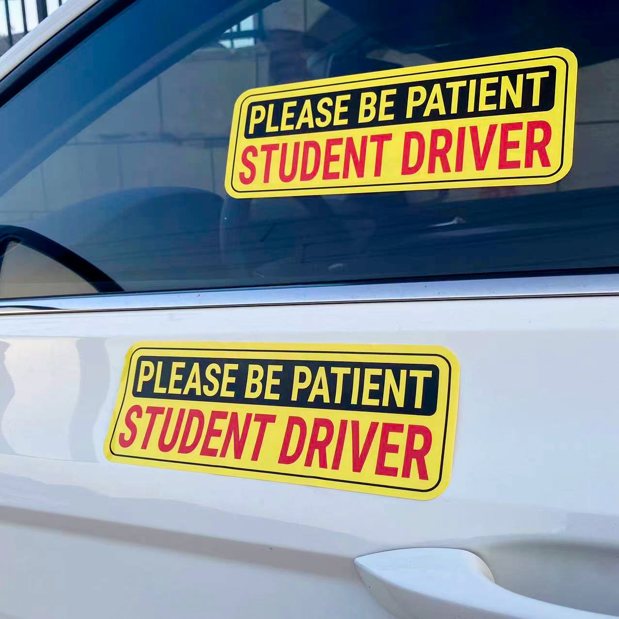 Custom UV Resistant PVC Vinyl Car Stickers Non-Magnetic Student Driver Stickers Removable Bumper Sticker for Cars & Windows