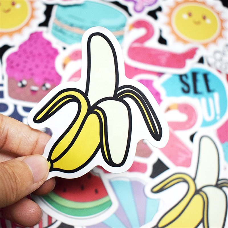 Custom Cute Waterproof Vinyl Laptop Sticker Anime Labels Private Design Custom Die Cut Adhesive Paper Cartoon Stickers 100 PCS