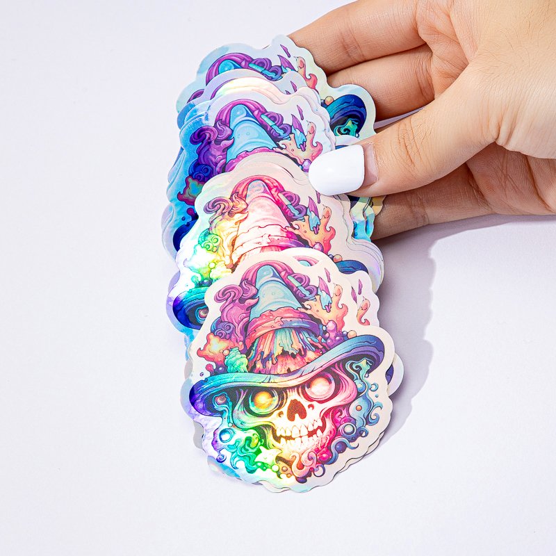 Hot Selling Customised Design Print Adhesive Vinyl Hologram Label Sticker Cute Outdoor Cut Holographic Sticker